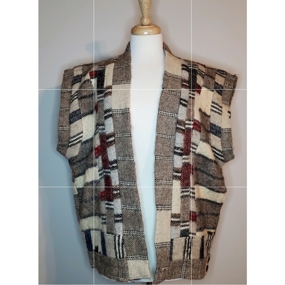 Vintage Nordic Wool Patchwork Vest